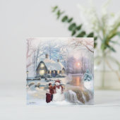 Winter Ghear Snowman-kerstkaart (Staand voorkant)