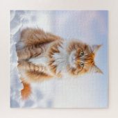 Winter Ginger Dream Cat Puzzel (Horizontaal)