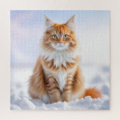 Winter Ginger Dream Cat Puzzel (Verticaal)