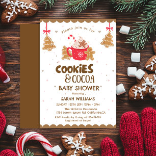 Winter Gingerbread Cocoa and Cookies Baby shower Kaart