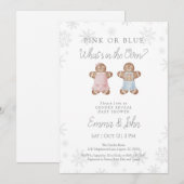 Winter Gingerbread Gender Reveal Invitation Kaart (Voorkant / Achterkant)