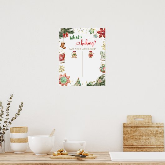 Winter Gingerbread Gender Reveal Stembord Poster (Keuken)