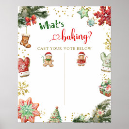 Winter Gingerbread Gender Reveal Stembord Poster