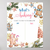 Winter Gingerbread Gender Reveal Stembord Poster (Voorkant)
