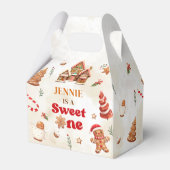 Winter Gingerbread House Kerstmis 1e verjaardag Bedankdoosjes (Achterkant)