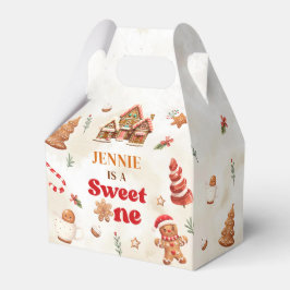 Winter Gingerbread House Kerstmis 1e verjaardag Bedankdoosjes