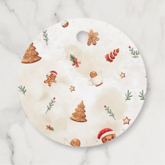 Winter Gingerbread House Kerstmis 1e verjaardag Bedankjes Labels (Achterkant)