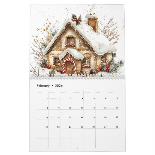 Winter Gingerbread Houses Kalender (Feb 2026)
