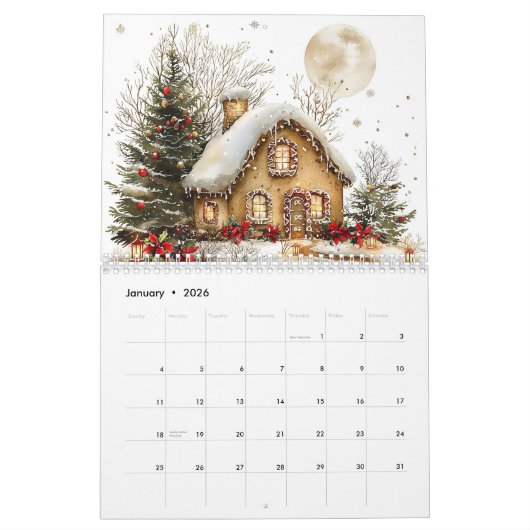 Winter Gingerbread Houses Kalender (Jan 2026)