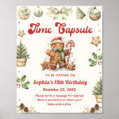 Winter Gingerbread Kerstmis Verjaardag Tijd Capsul Poster (Voorkant)