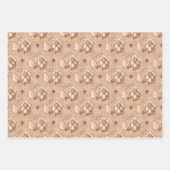Winter Gingerbrood Cute Stars Fun Kerstmis Inpakpapier Vel (Voorkant)