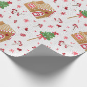 Winter Gingerbrood House Pattern Wrappapier Cadeaupapier (Hoek)