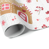 Winter Gingerbrood House Pattern Wrappapier Cadeaupapier (Rol Hoek)