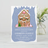 Winter Gingerbrood Snoep House Corporate Holiday Kaart (Staand voorkant)