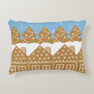 Winter Gingerbrood Street Decoratief  Accent Kussen