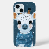 Winter Giraffe Charm iPhone / iPad hoesje (Achterkant)
