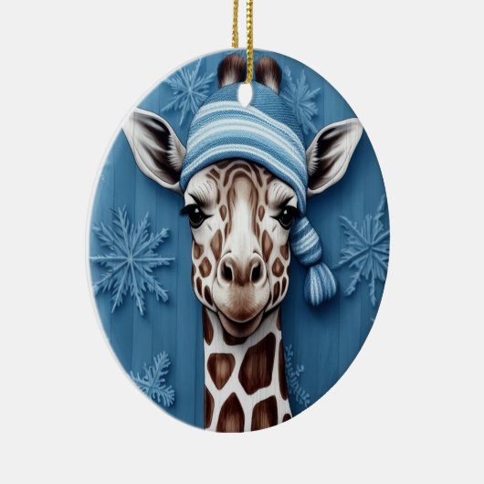 Winter Giraffe Snowflake Ornament (Rechts)