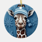 Winter Giraffe Snowflake Ornament (Voorkant)
