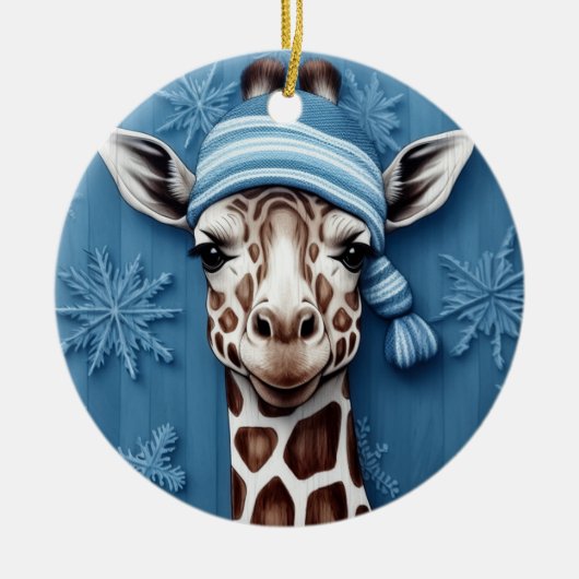 Winter Giraffe Snowflake Ornament (Voorkant)