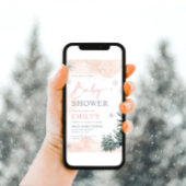 Winter Girl Baby shower Invitation Kaart