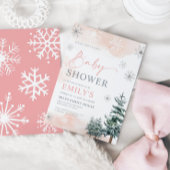 Winter Girl Baby shower Invitation Kaart