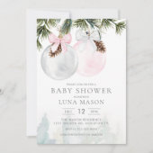 Winter Girl Baby shower Invitation Kaart (Voorkant)