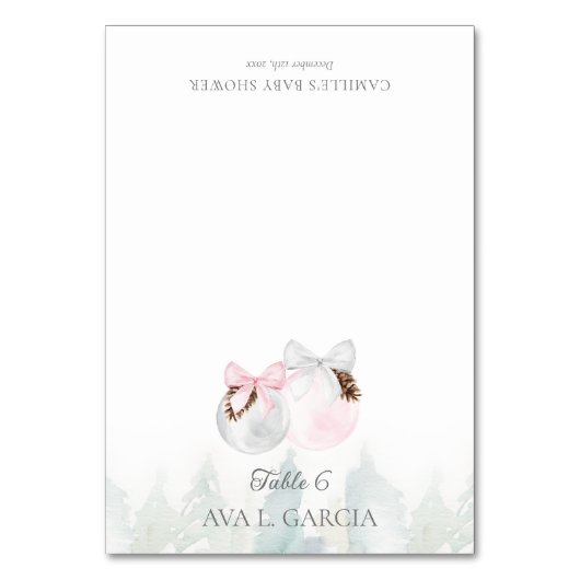 Winter Girl Baby Shower Place Card Kaart (Voorkant)