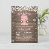 Winter Girl Baby shower Snowflake Kaart (Staand voorkant)