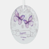 Winter  Girl Butterfly Baby First birthday  Glas Ornament (Voorkant links)