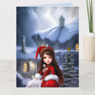 WINTER GIRL SNOW FANTASY BIRTHDAY-KAARTEN KAART