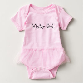 Winter Girl Typografie Tutu Baby Bodysuit