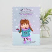 Winter Girl-uitnodiging Kaart (Staand voorkant)