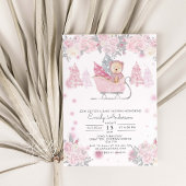 Winter Girl Woodland Beer Floral Baby shower Kaart