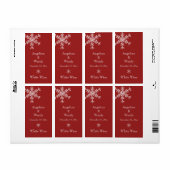Winter Glamour Wedding Wine Label (red) (Full Sheet)