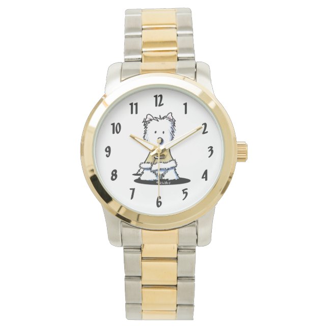 Winter Glamour Westie Watch Horloge (Voorkant)