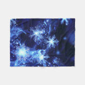 Winter Glans Blauwe Sneeuwvlokken Fleece Deken (Voorkant (Horizontaal))