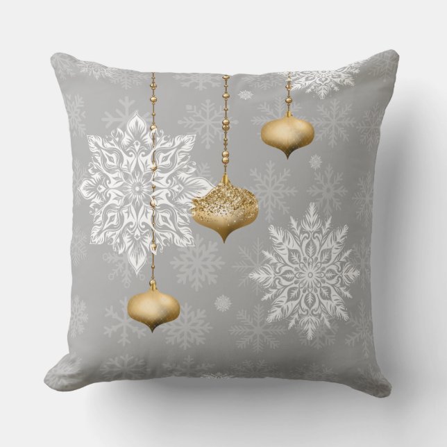Winter Glans Ornament Decoratiekussen Kussen (Voorkant)