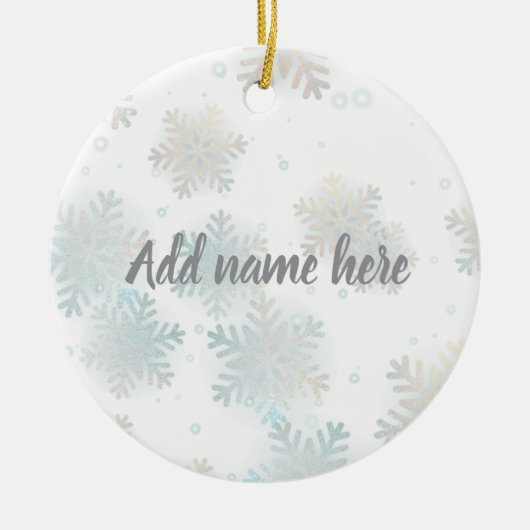 Winter Glans Ornament - Voeg Uw Naam Toe (Voorkant)