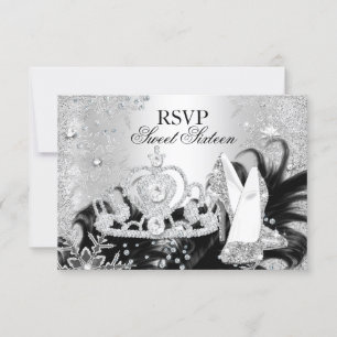 Winter Glans Sneeuwvlok Zilver Zoete 16 RSVP Kaart