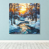 Winter Glas in lood Canvas Kunst (Insitu (Houten vloer))