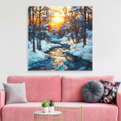 Winter Glas in lood Canvas Kunst (Insitu (Woonkamer))