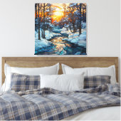Winter Glas in lood Canvas Kunst (Insitu (Slaapkamer))