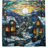 Winter Glas in lood douchegordijn (Voorkant)