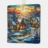 Winter Glas in lood kerstversiering Keramisch Ornament (Links)