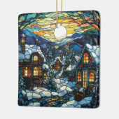 Winter Glas in lood kerstversiering Keramisch Ornament (Links)