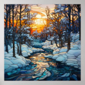 Winter Glas in lood Poster (Voorkant)