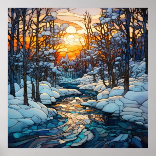 Winter Glas in lood Poster (Voorkant)