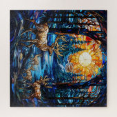 Winter Glas in lood puzzel Legpuzzel (Horizontaal)