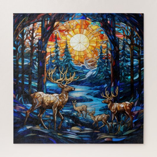 Winter Glas in lood puzzel Legpuzzel (Verticaal)