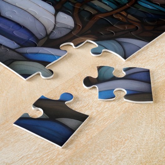 Winter Glas in lood puzzel Legpuzzel (Zijkant)